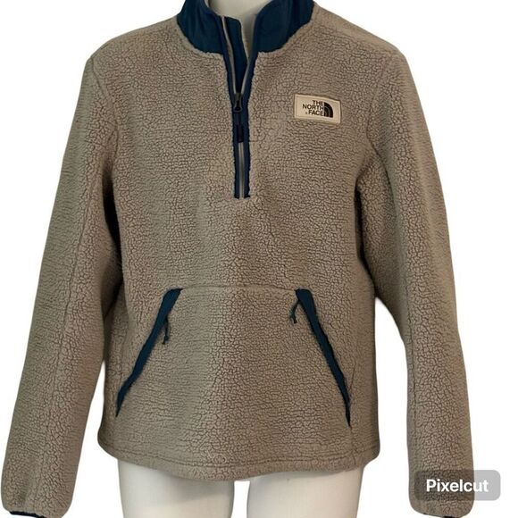 Vintage The North Face Gray and Blue Pullover. Size Small - Picture 1 of 8